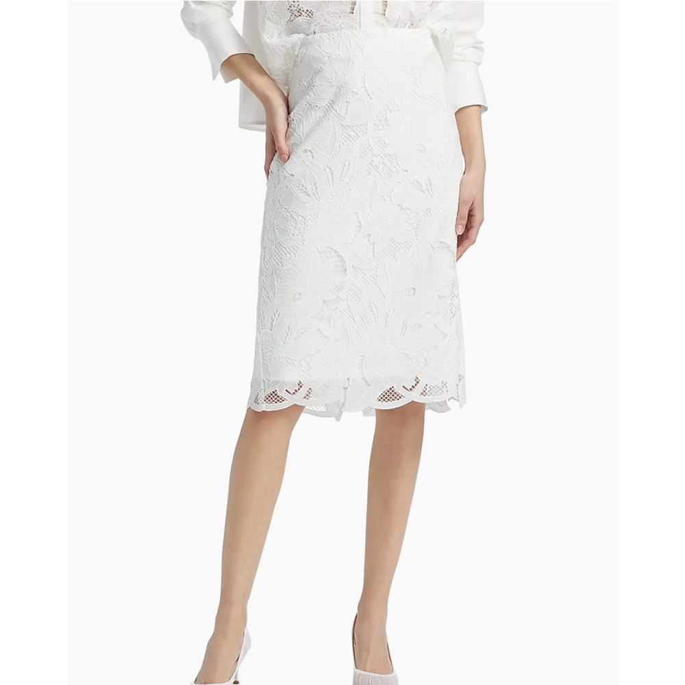 Luxe Kobi Halperin Nala white lace pencil skirt 8 - Picture 1 of 12